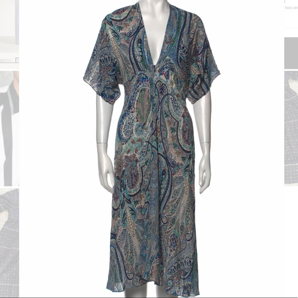 BA&SH silk paisley midi dress - Picture 1 of 4